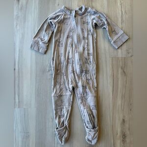 Goumi Brown/Highland Cow Footies One Piece Soft Knit Loungewear